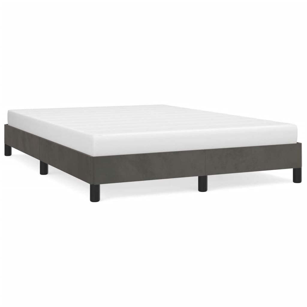 Cadre de lit sans matelas gris foncé 140 x 200 cm velours - 2