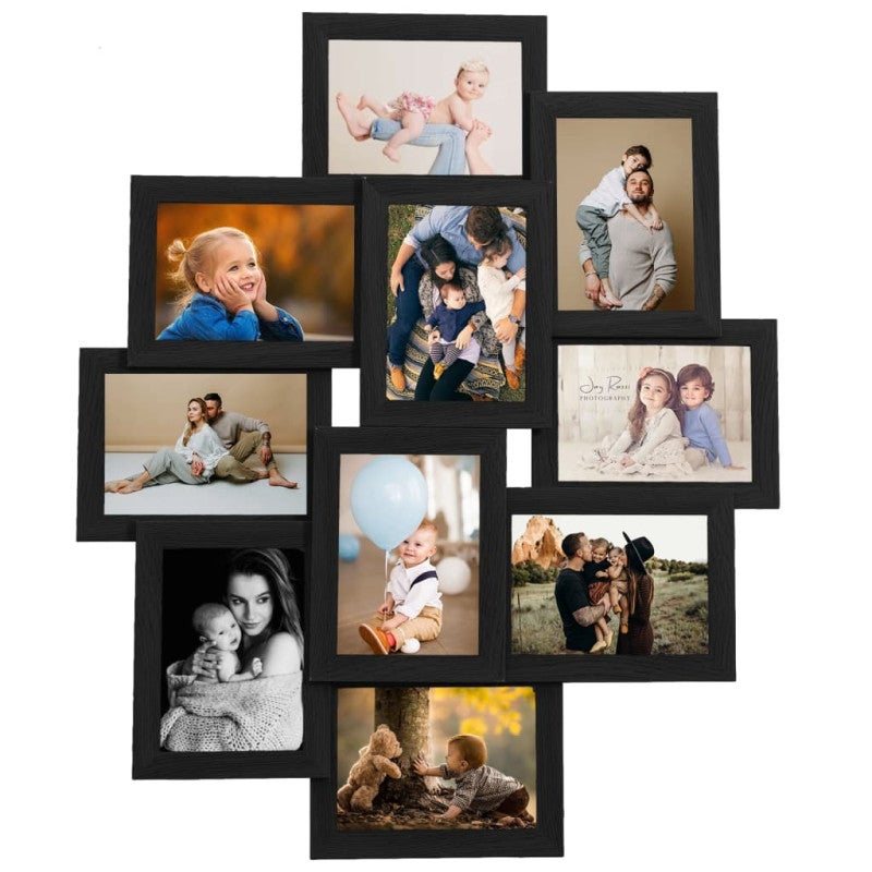 Collage de cadres photo pour photo de 10x(10x15 cm) Noir MDF - 2