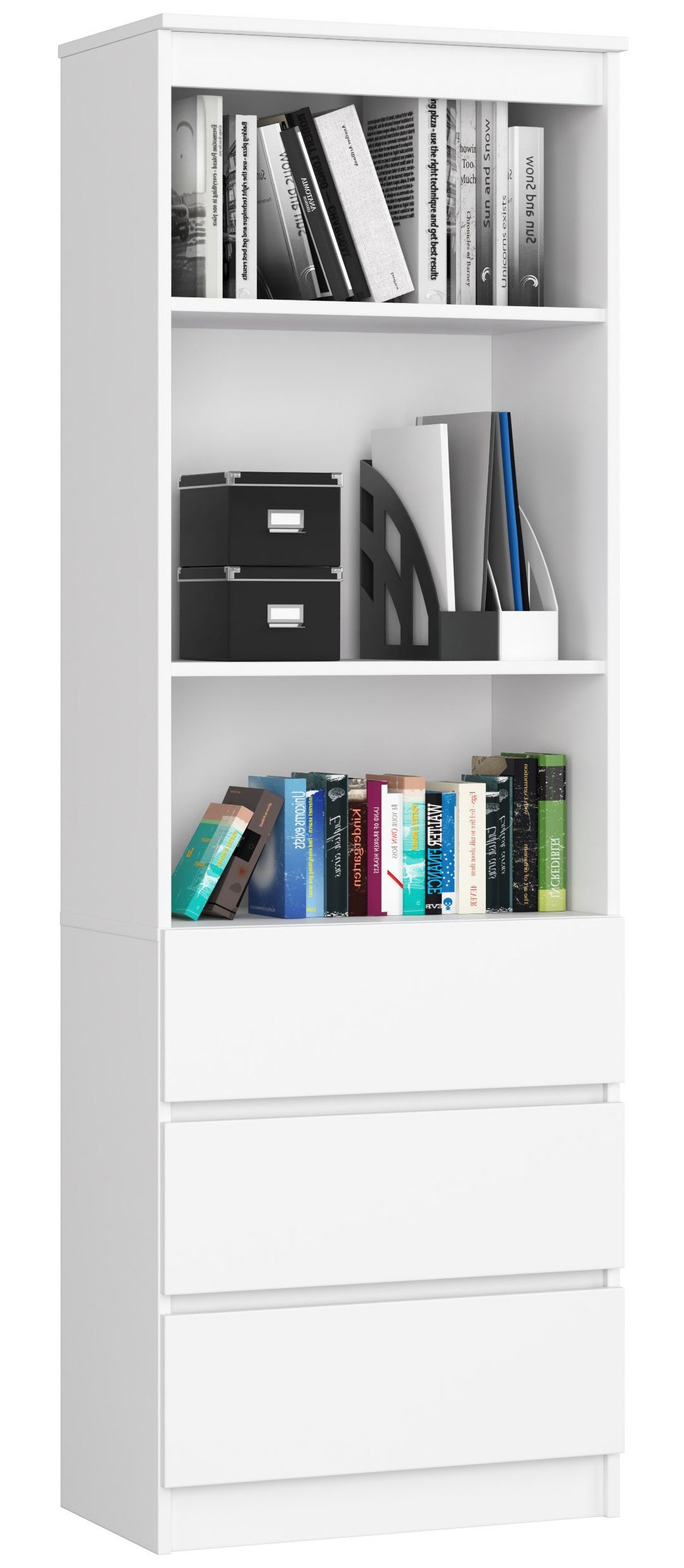 Étagère à Livres 80x30x180 Cm - Structure Acier Et Panneaux Bois - Rangement Optimisé Pour Maison Ou Bureau