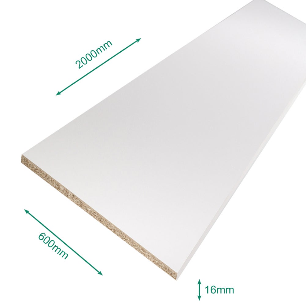 Tablette mélaminé blanc 2000 x 600 x 16 mm - PEFC 75% - 3