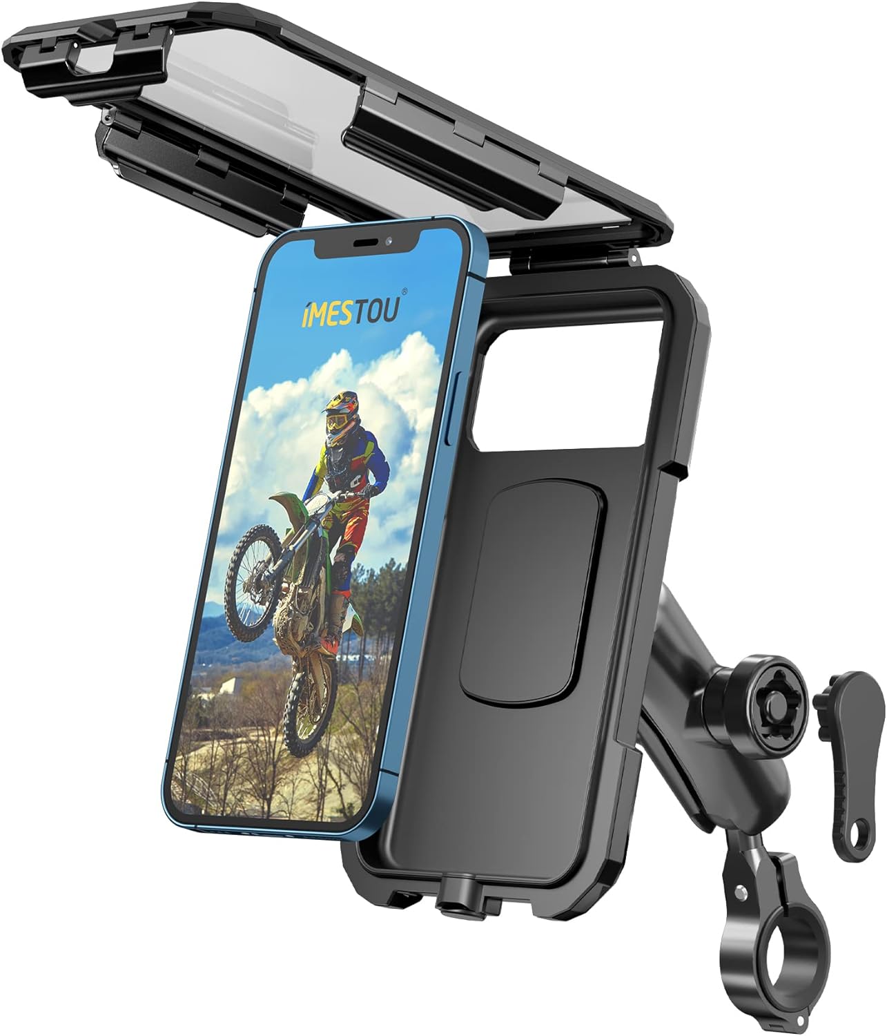 Kewig Supporto Moto Telefono Con Antivibrazione - Blocco Automatico One Touch Per Manubrio