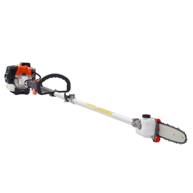 Élagueuse sur perche thermique 25cc, guide chaîne 20,3 cm & perche télescopique 2 à 2,74 m pour taille branches hautes jardin