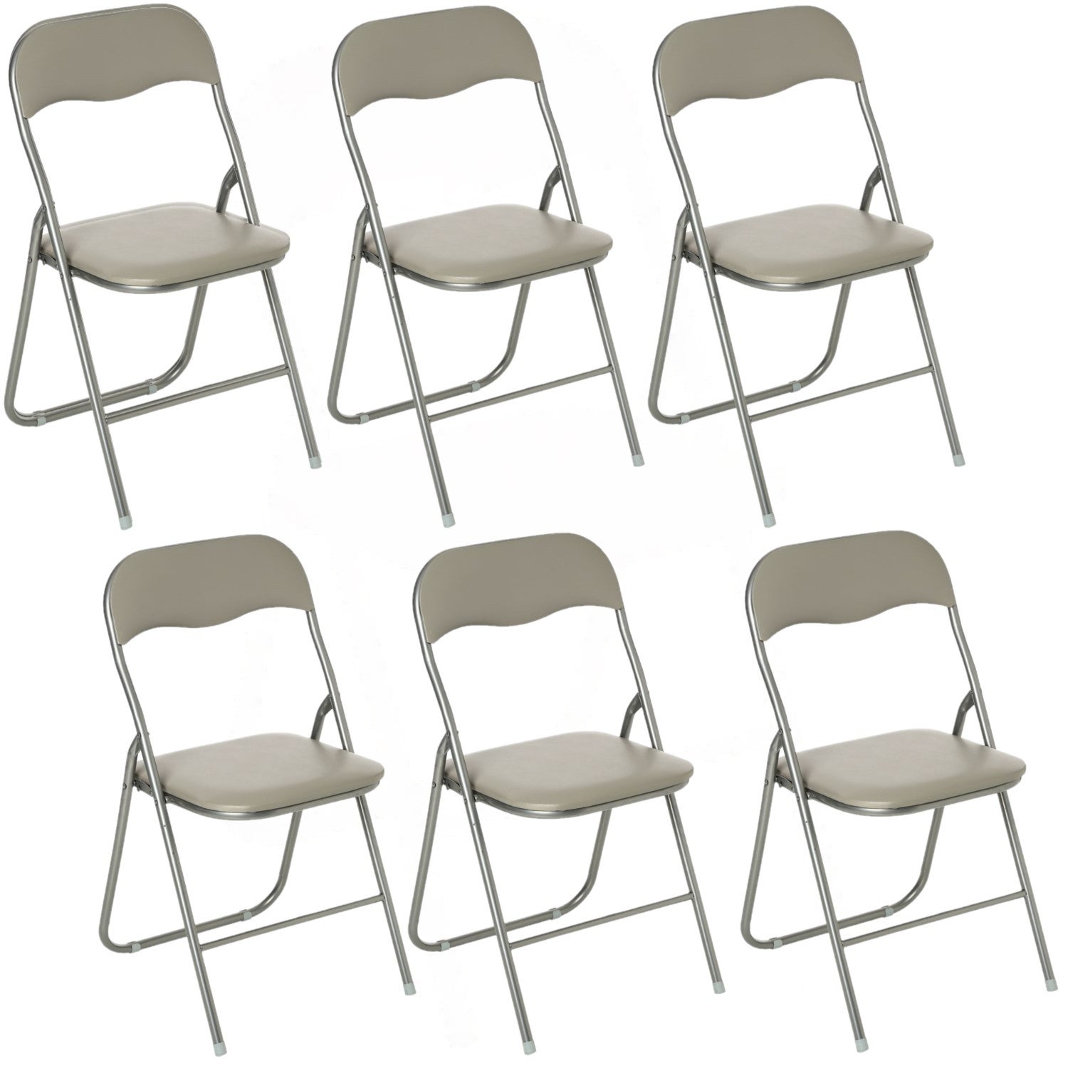 Lot de 6 Chaises pliantes en PVC - Taupe | Leroy Merlin