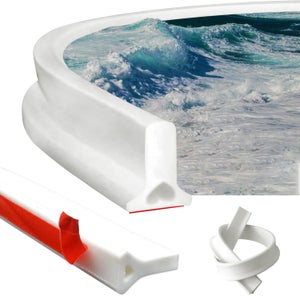 Perfil De Silicona Para Ducha Autoadhesivo - 2 Metros, Blanco, Impermeable Para Plato De Ducha Y Cocina