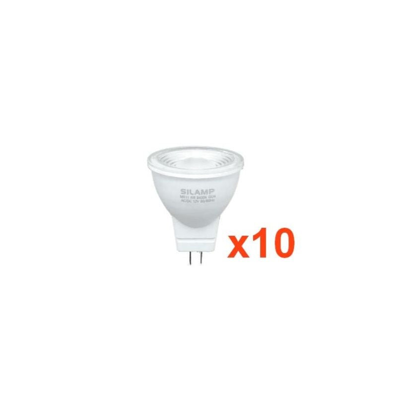Ampoule LED GU4 / MR11 4W 12V (Pack de 10) - Blanc Neutre 4000K - 5500K - SILAMP - 4
