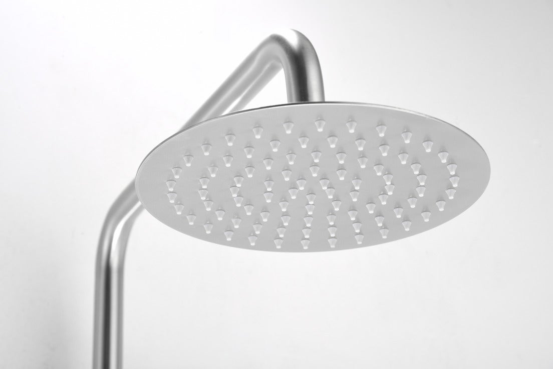 Barra de chuveiro monocomando extensível em AÇO INOX. Coluna de duche - Torneira casa de banho com pulverizador e puxador Cor Aço escovado - 5