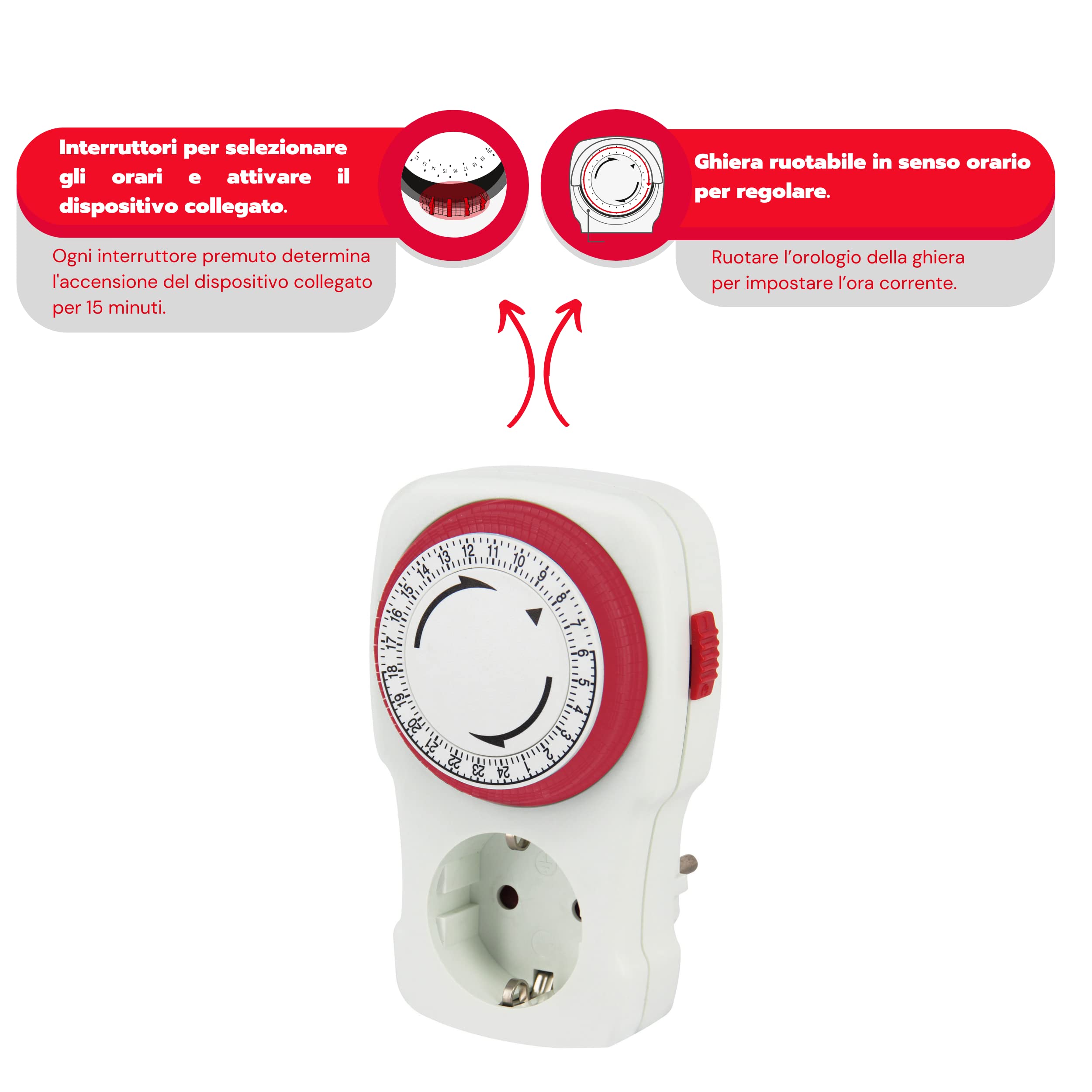 Presa Temporizzata Orologio Giornaliero POLY POOL PP1405