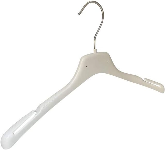 Kiroplast 25 Grucce Appendiabiti per Camicie Plastica Appendini Magliette Abiti Maglie Spalla con Aletta 38cm