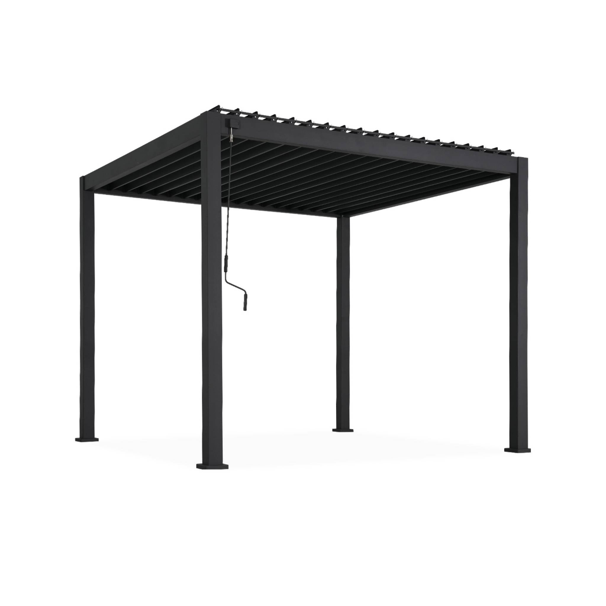 Pergola bioclimatique aluminium anthracite Triomphe 3x3 m lames