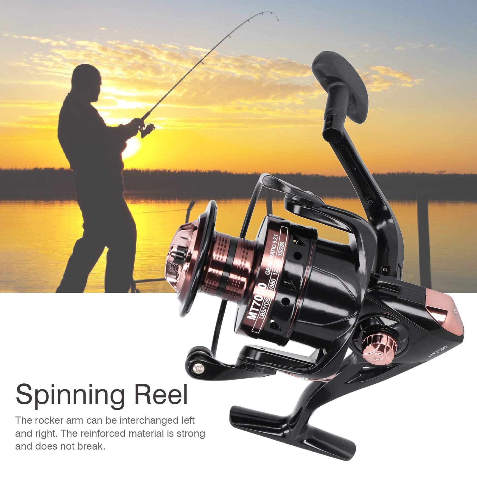 Bobina di ruota per lenza da pesca in metallo Richiamo Canna da mare Bobina di filo Bobina a tiro lungo Accessorio per bobina (MT7000) - 7