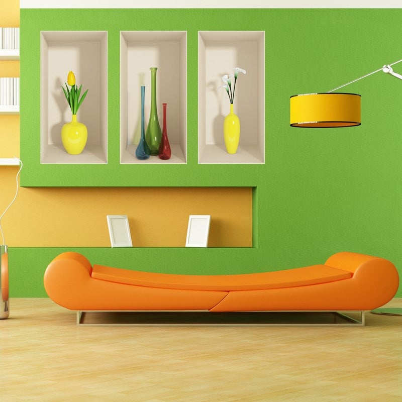 Pegatina de 3d flores - adhesivo de pared - revestimiento sticker mural decorativo - 60x90cm