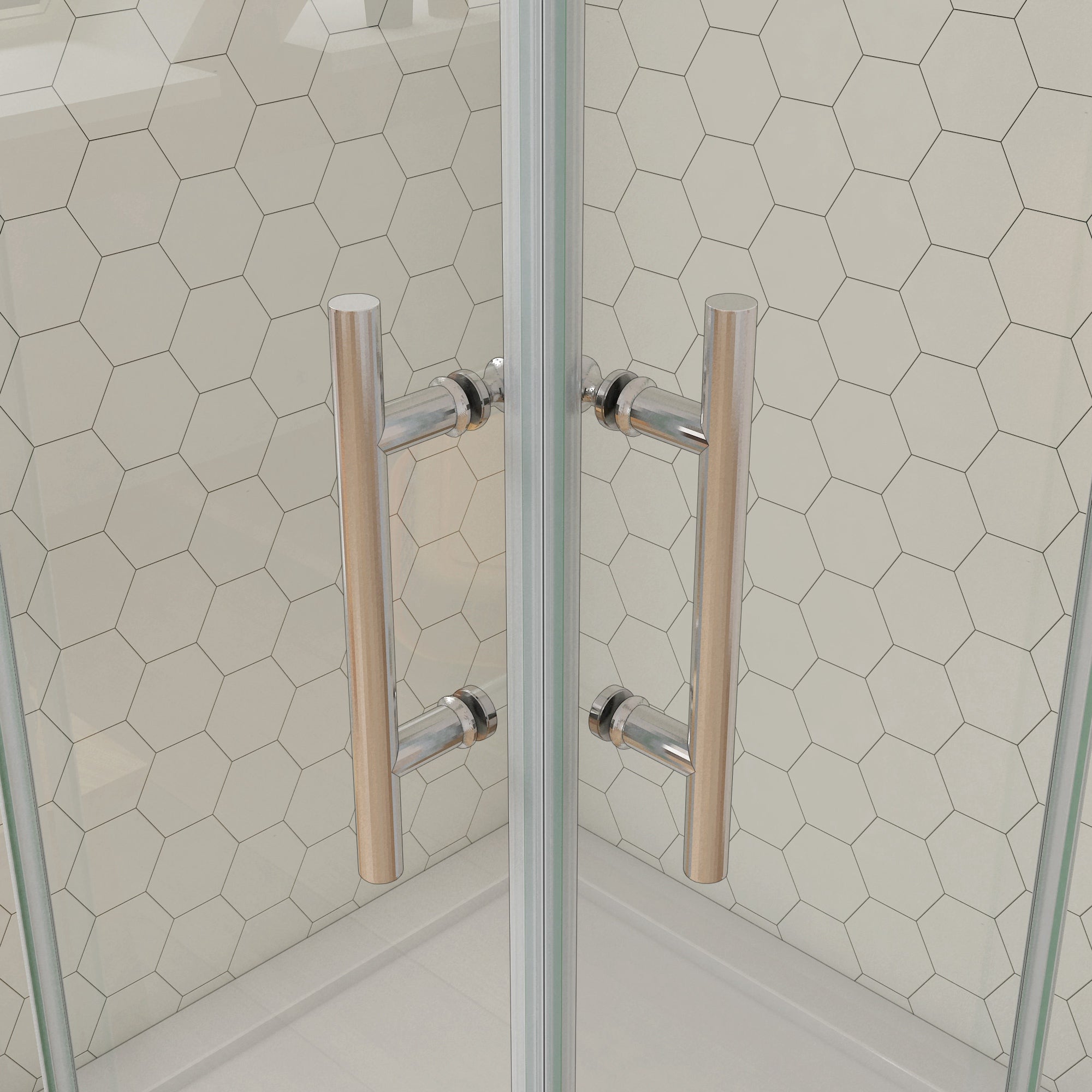 Ducha Casa Mampara de ducha angular corredera, 5mm Cristal templado, 90x90x185cm, Marco de aluminio cromado - 7