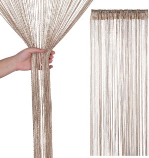 Tenda Divisoria A Perle Tangpan, 100x200 Cm, 5 File Di Perle, Colore Champagne - 3