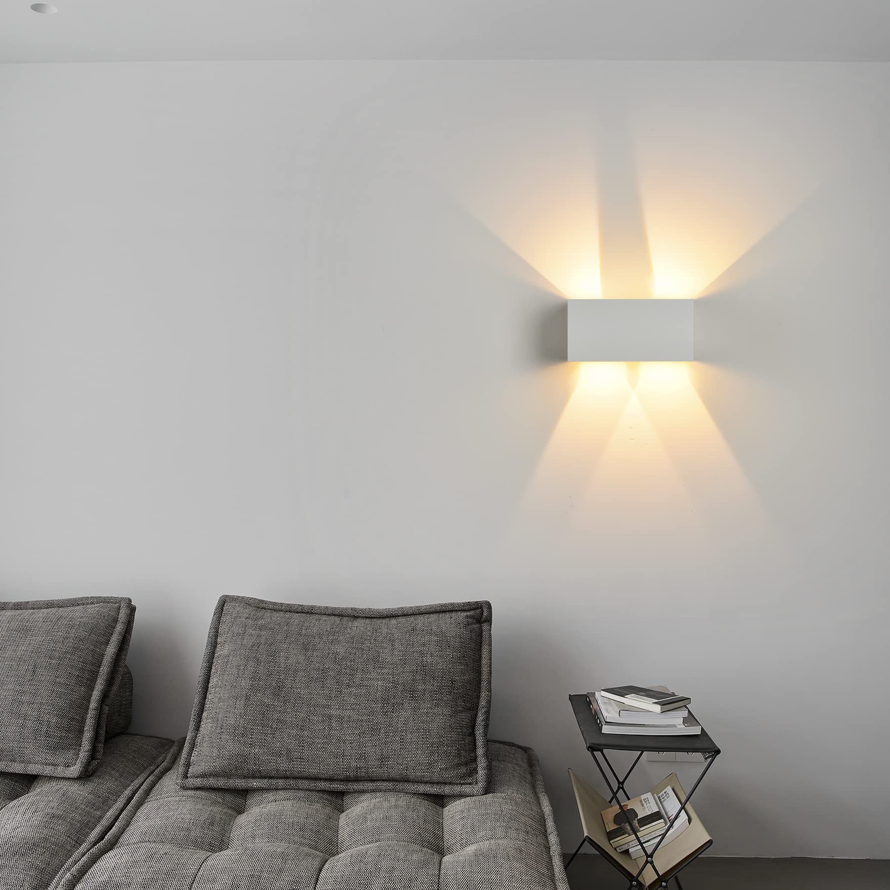 Applique murale LED d'intérieur/extérieur avec détecteur de mouvement, 24 W, applique murale étanche IP65, éclairage mural blanc chaud 3000 K - 8
