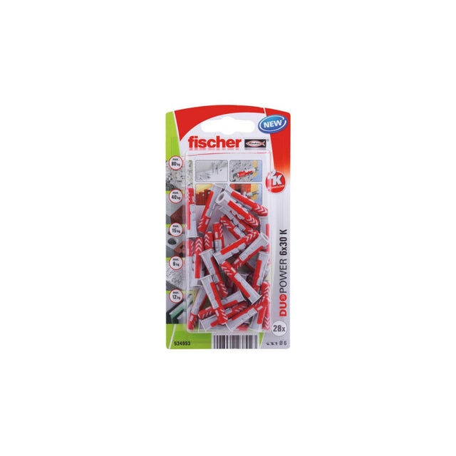 Cheville Duopower 6x30 mm - Fixation polyvalente Fischer - 96272
