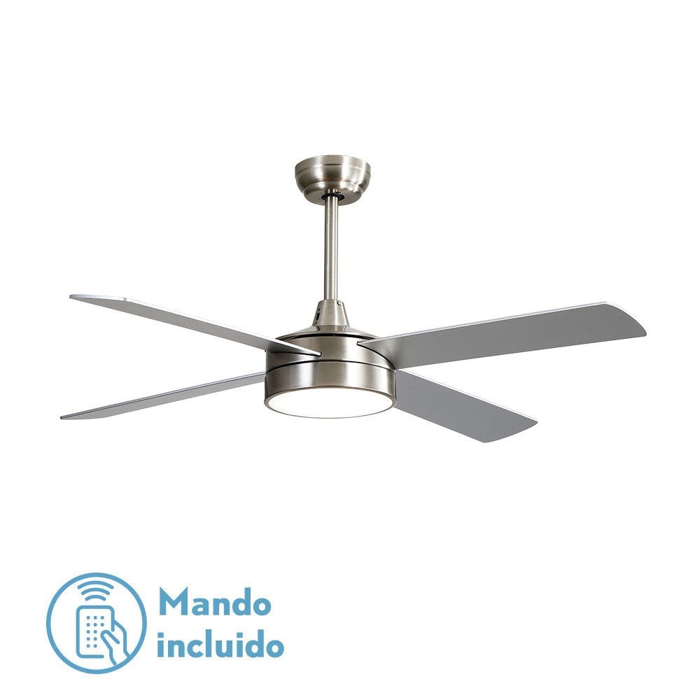 Ventilateur DC NEVERY nickel 122 cm LED 3 températures mémoire couleur Fabrilamp - 4