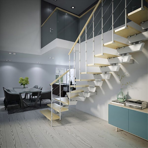 Vida - Escalier quart tournant (L Forme - 1/4 tournant) - Largeur 95 cm - 12 Marches - 3