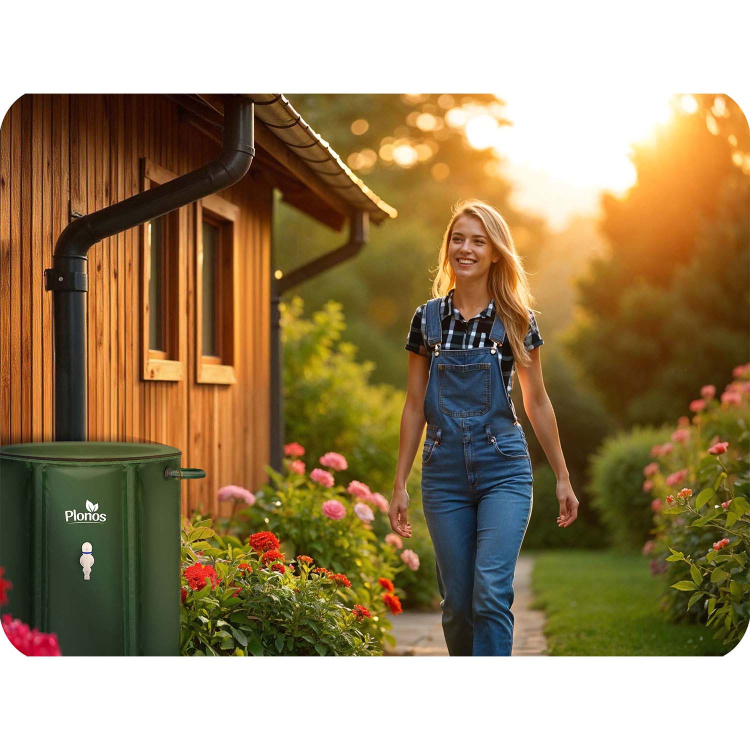 Zbiornik na deszczówkę składany beczka na wodę z rynny 200l Plonos - 6