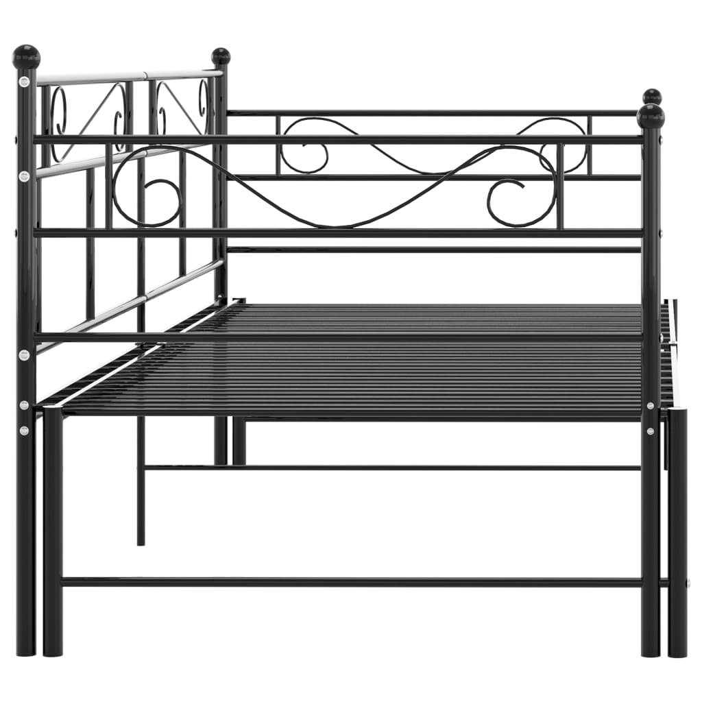 Maison Exclusive - Cadre de canapé-lit extensible sans matelas Noir Métal 90x200cm - 8