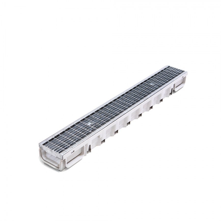 Kit Caniveau Standard 1000x130x75mm clipsable gris grille anti talon B125 Leroy Merlin