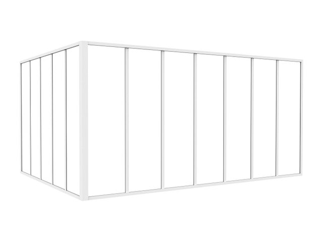 Verrière d'angle d'atelier en aluminium thermolaqué blanc 210 x 150 x 105 cm (L x l x H) – BAYVIEW