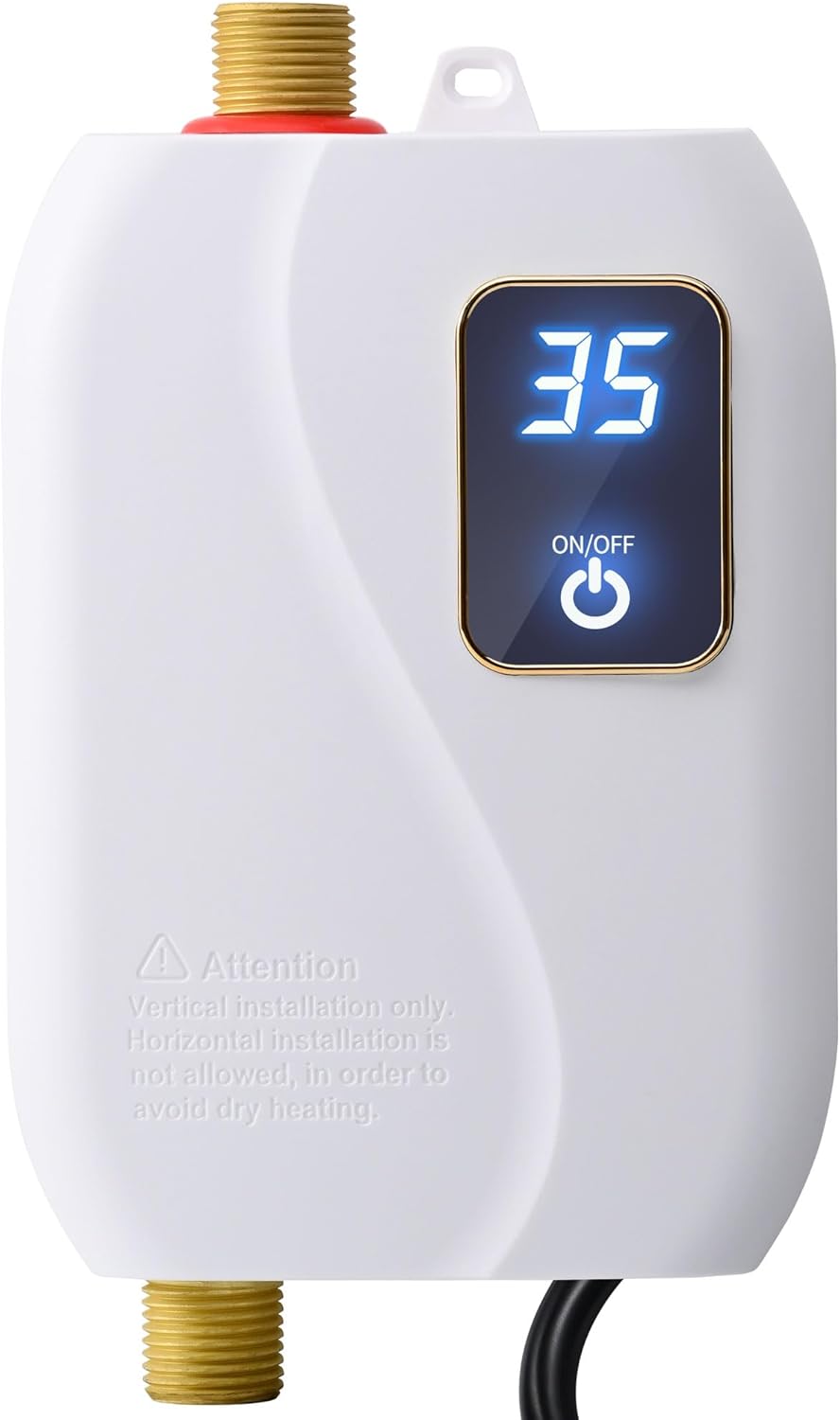 Podgrzewacz wody elektryczny przepływowy, mini podgrzewacz wody do kuchni i łazienki, biały