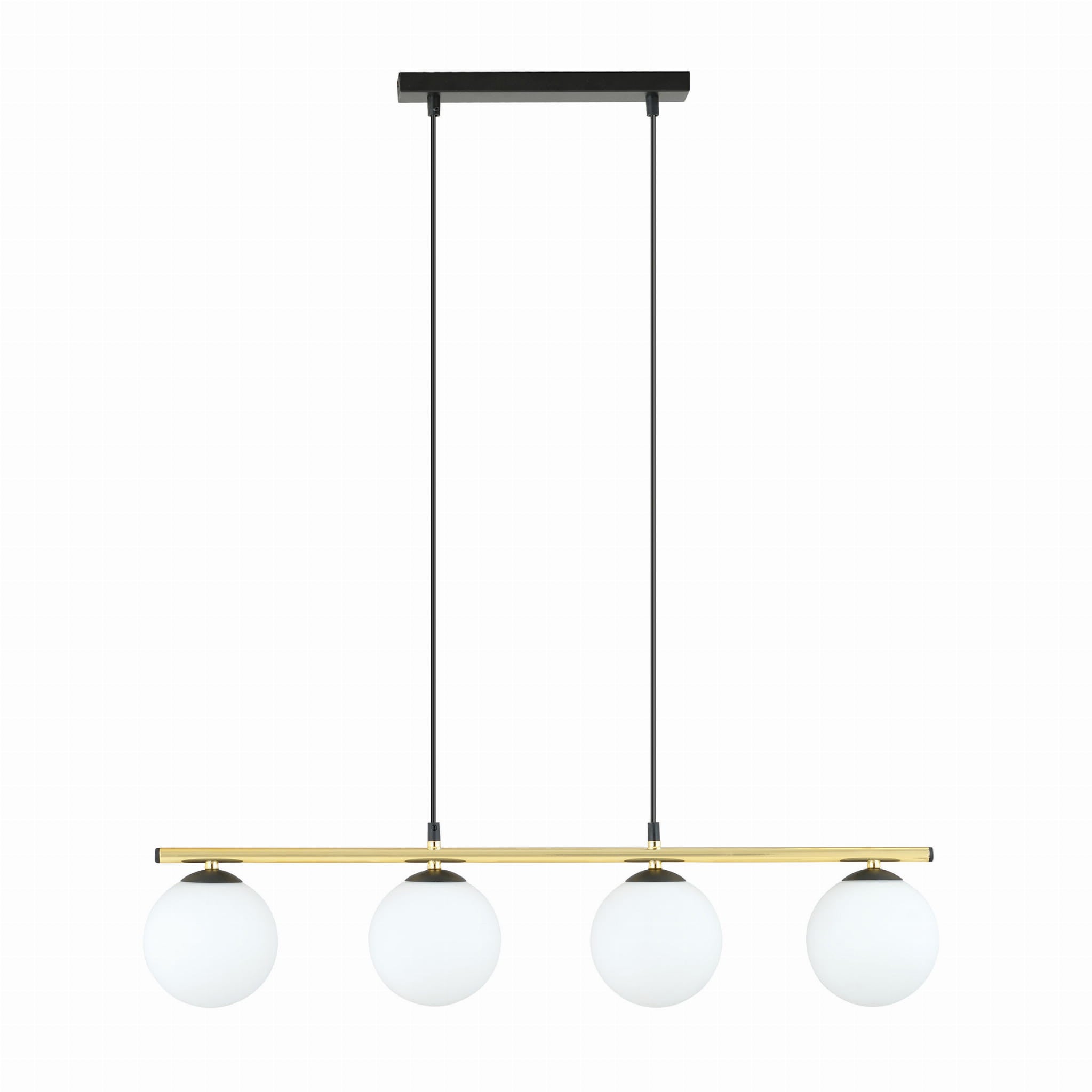 Lampa wisząca Allora biało-złota-czarna 4xE14x10W wym: 100 x 85 x 23 cm szkło Emibig