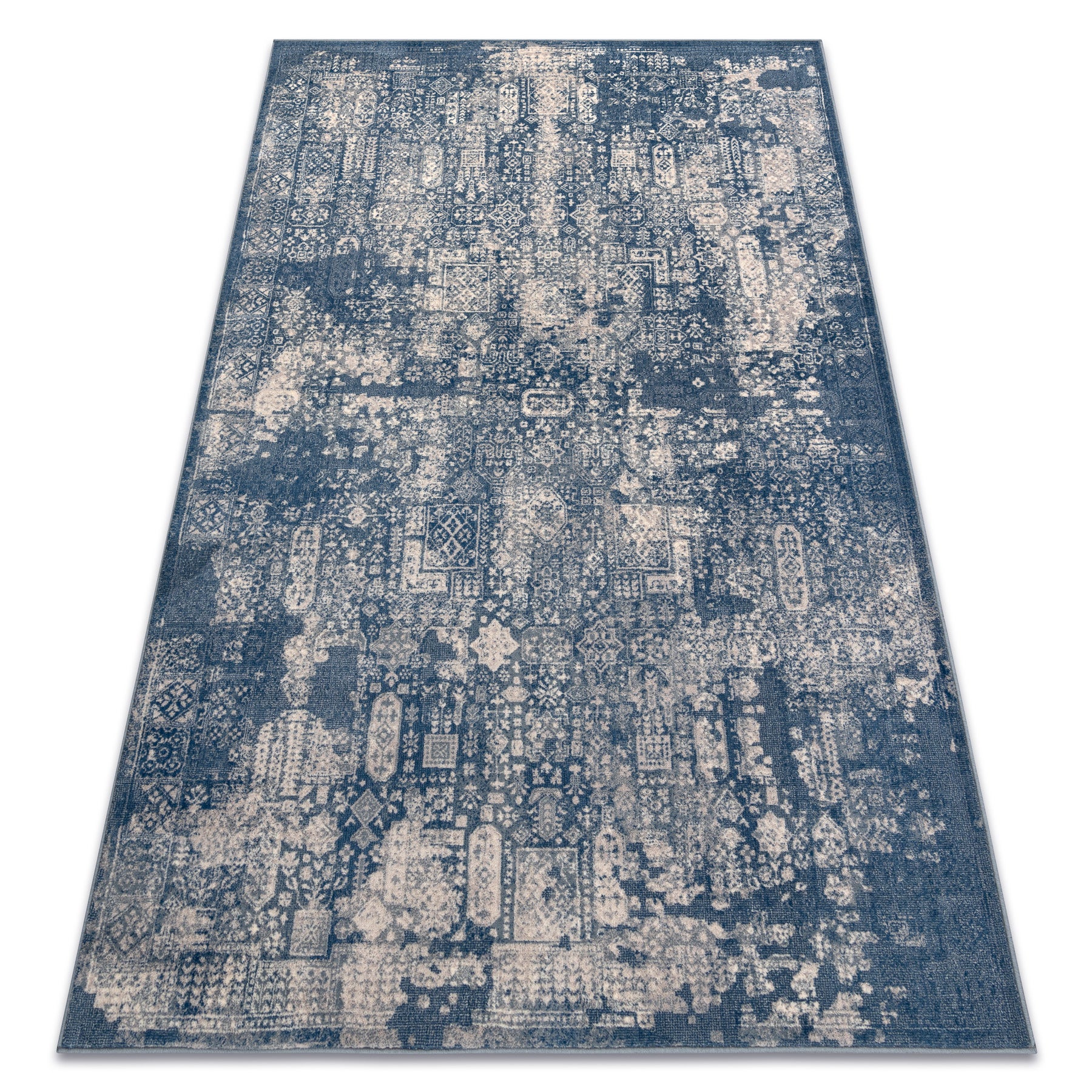 Dywan wełniany NAIN Ornament vintage 7591/51644 granat / beż 80x150 cm