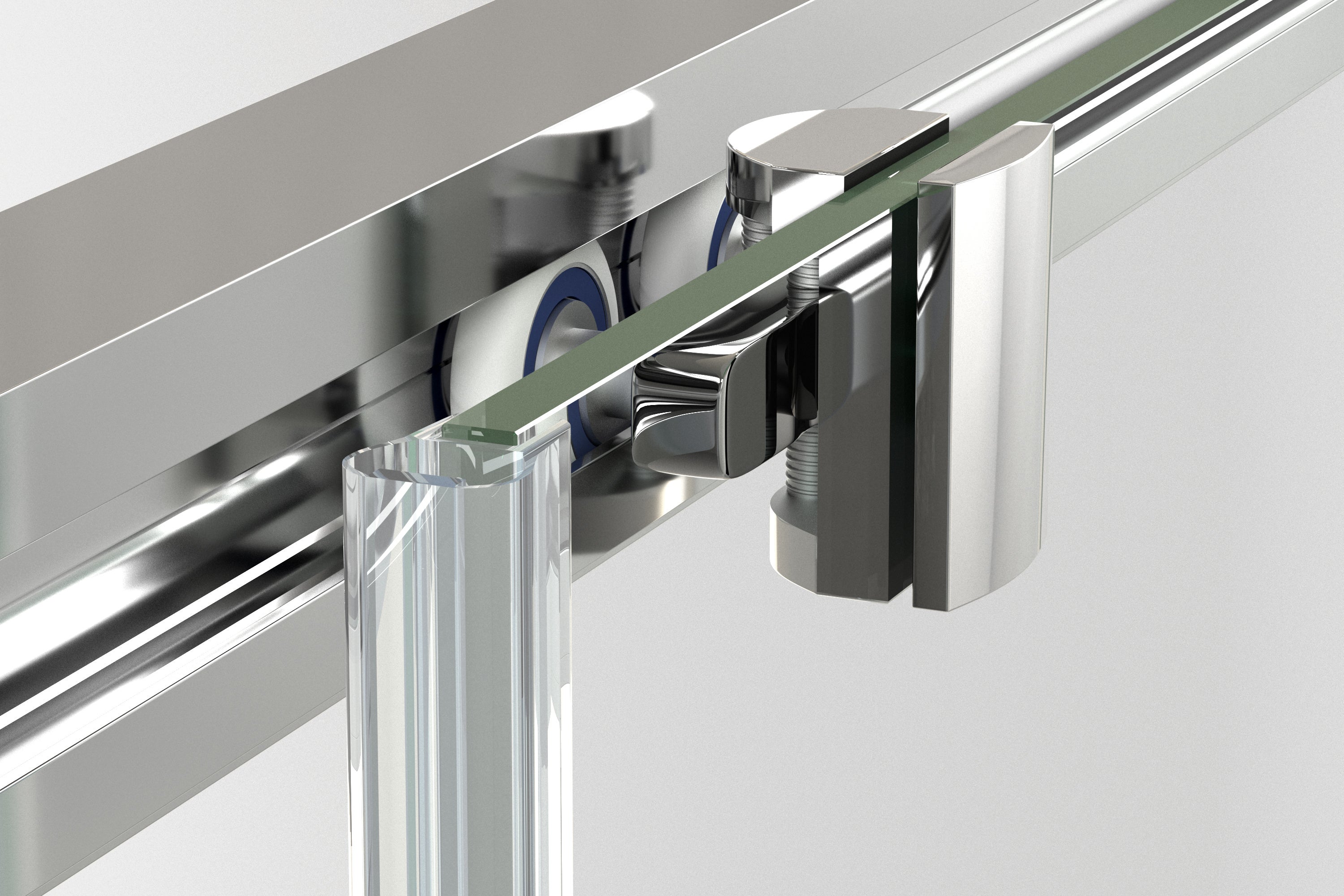 Parete doccia angolare 2 pannelli fissi 2 porte | Anteriore 130 - Laterale 70 cm | Vetro Trasparente 6mm Anticalcare Altezza 195cm | Cromo lucido - 3