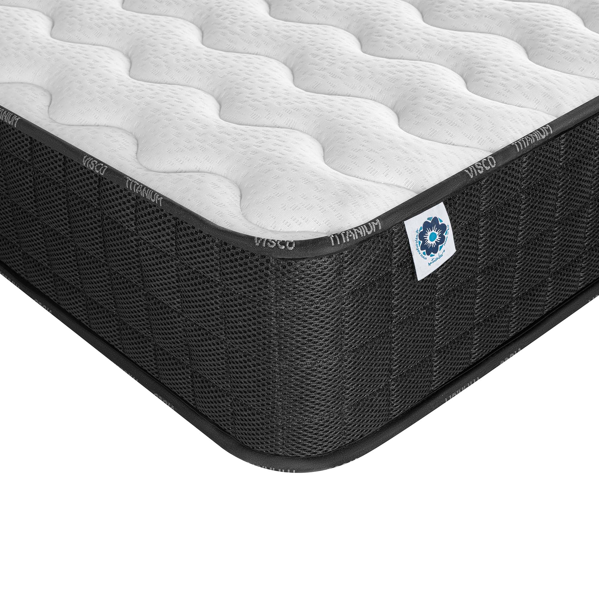Matelas Titanium 90x200 cm - Mousse à mémoire de forme HR - Blue Latex - Epaisseur 20 cm - 7 Zones - Respirant - Hypoallergénique - 8
