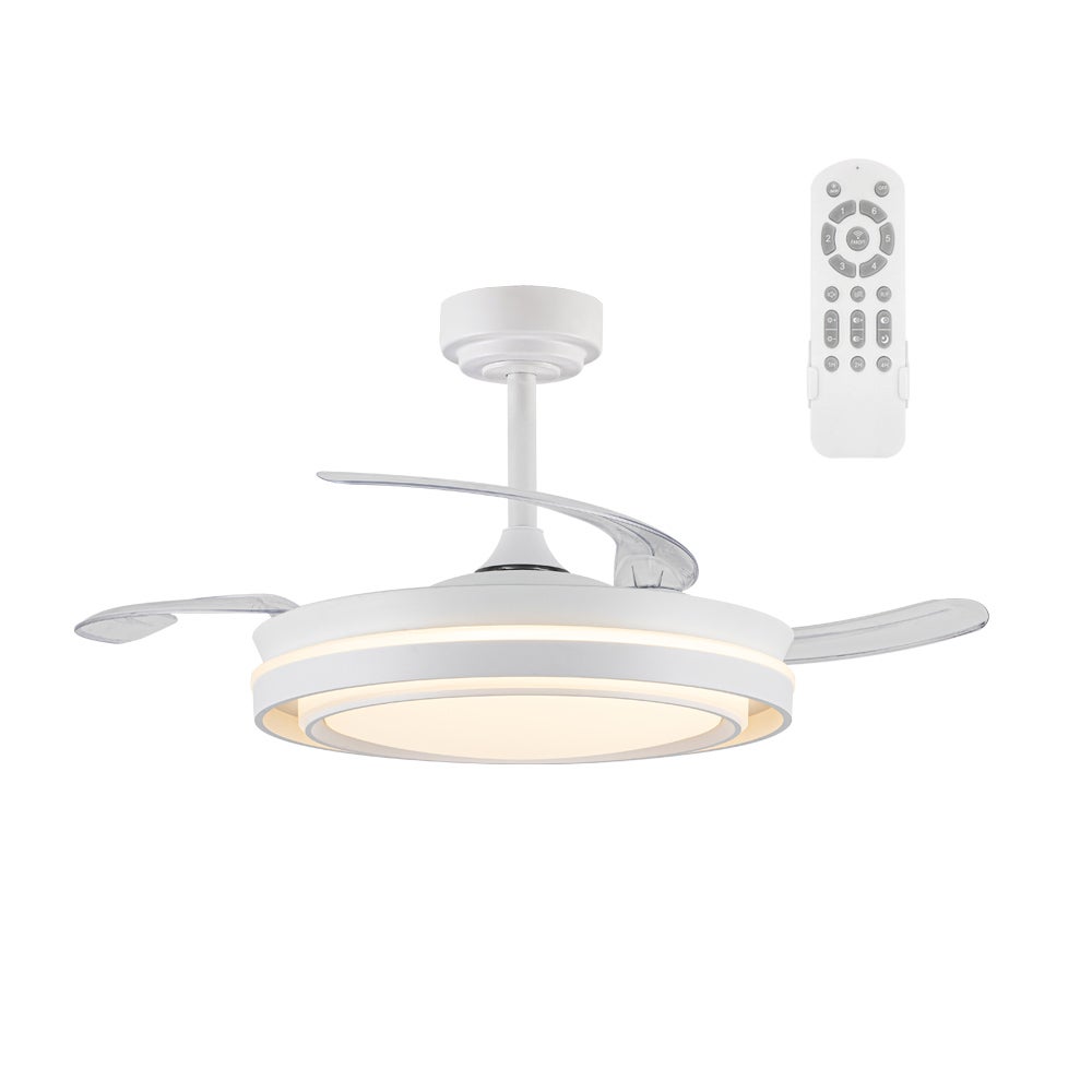 Wentylator sufitowy z oświetleniem LED 72W Cichy Bonalso biały CCT Dim ø106cm