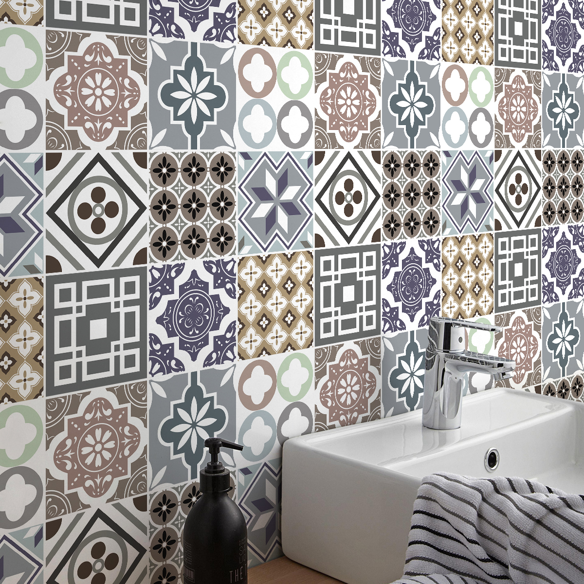 9 adesivi piastrelle manuetina - Sticker adesivo - adesivi murali - 9stickers20x20cm - 5