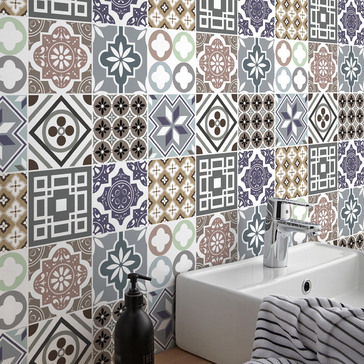 9 adesivi piastrelle manuetina - Sticker adesivo - adesivi murali - 9stickers15x15cm - 5