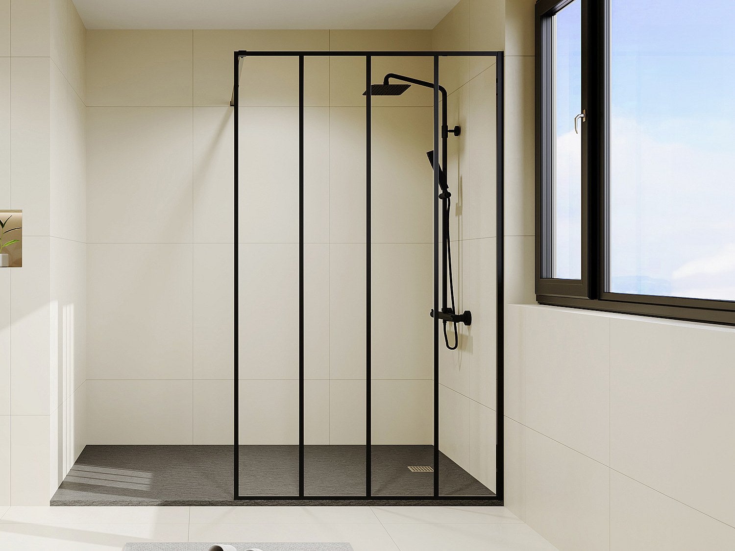 Ścianka prysznicowa w industrialnym stylu ATALIA - 120*200 cm