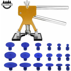 Kit Débosselage Carrosserie 120 Pièces - Pistolet à Colle, Ventouses, Extracteurs, Marteau - Réparation Bosses Sans Peinture Voiture, Moto