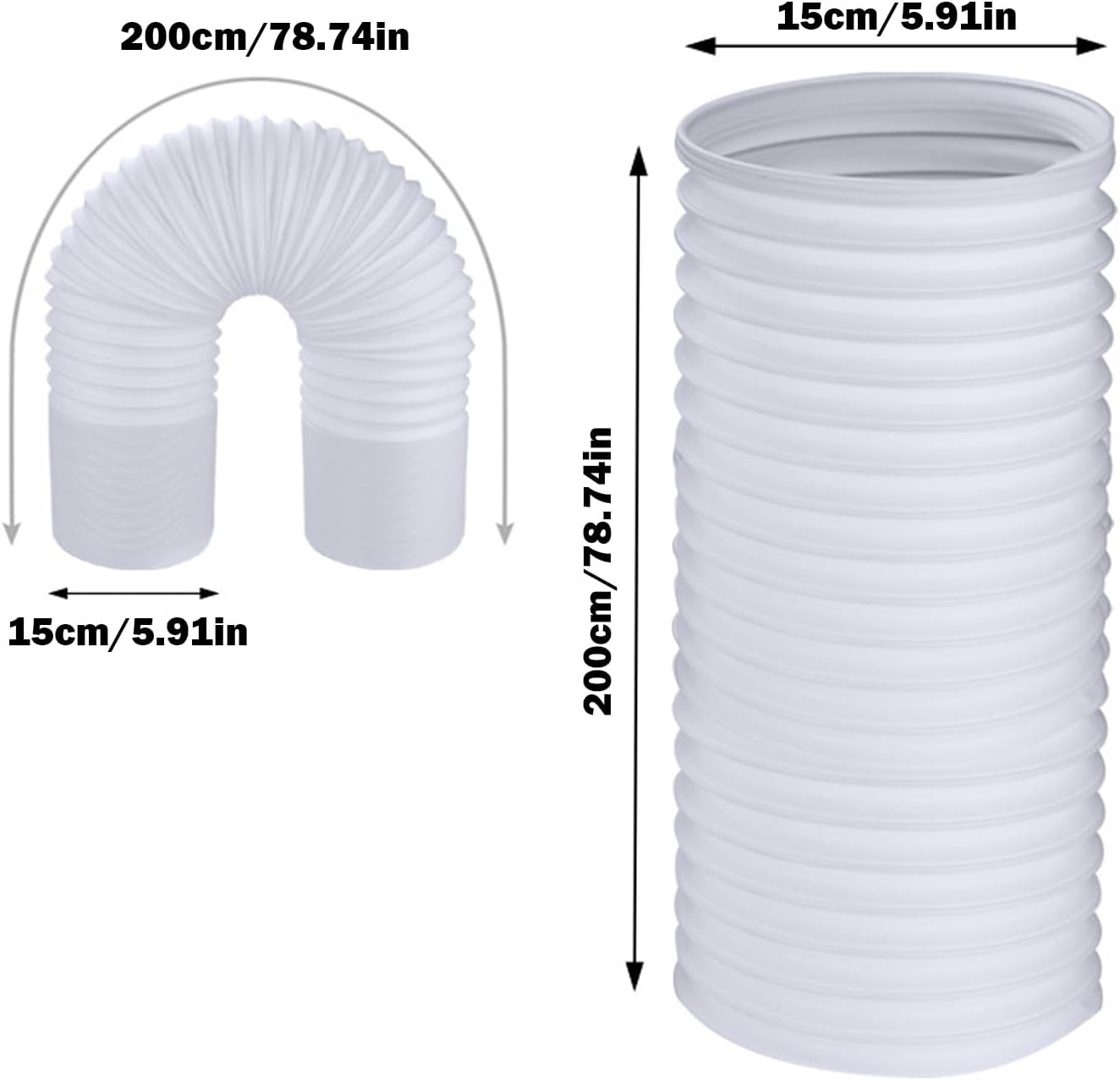 Kit D'adaptateur Fenêtre Pour Climatiseur Mobile - Tuyau 15cm - Étanchéité Améliorée, Installation Facile - Compatible Avec La Plupart Des Clims Portables - 5