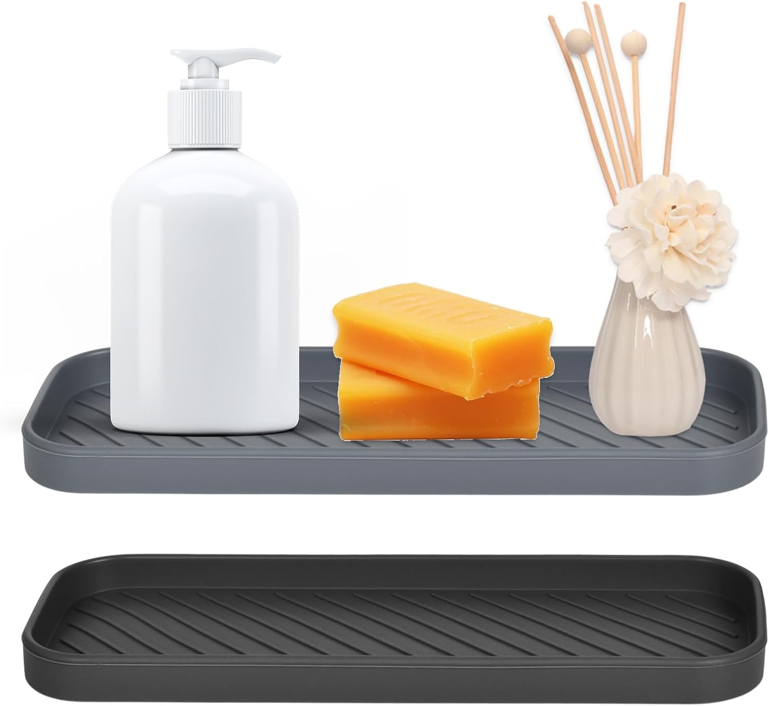 Silikonowy organizer do zlewu - 2 sztuki, mata ociekowa - uchwyt na gąbkę i mydło - do przechowywania gąbek, środków do mycia naczyń, mydła, szczotek