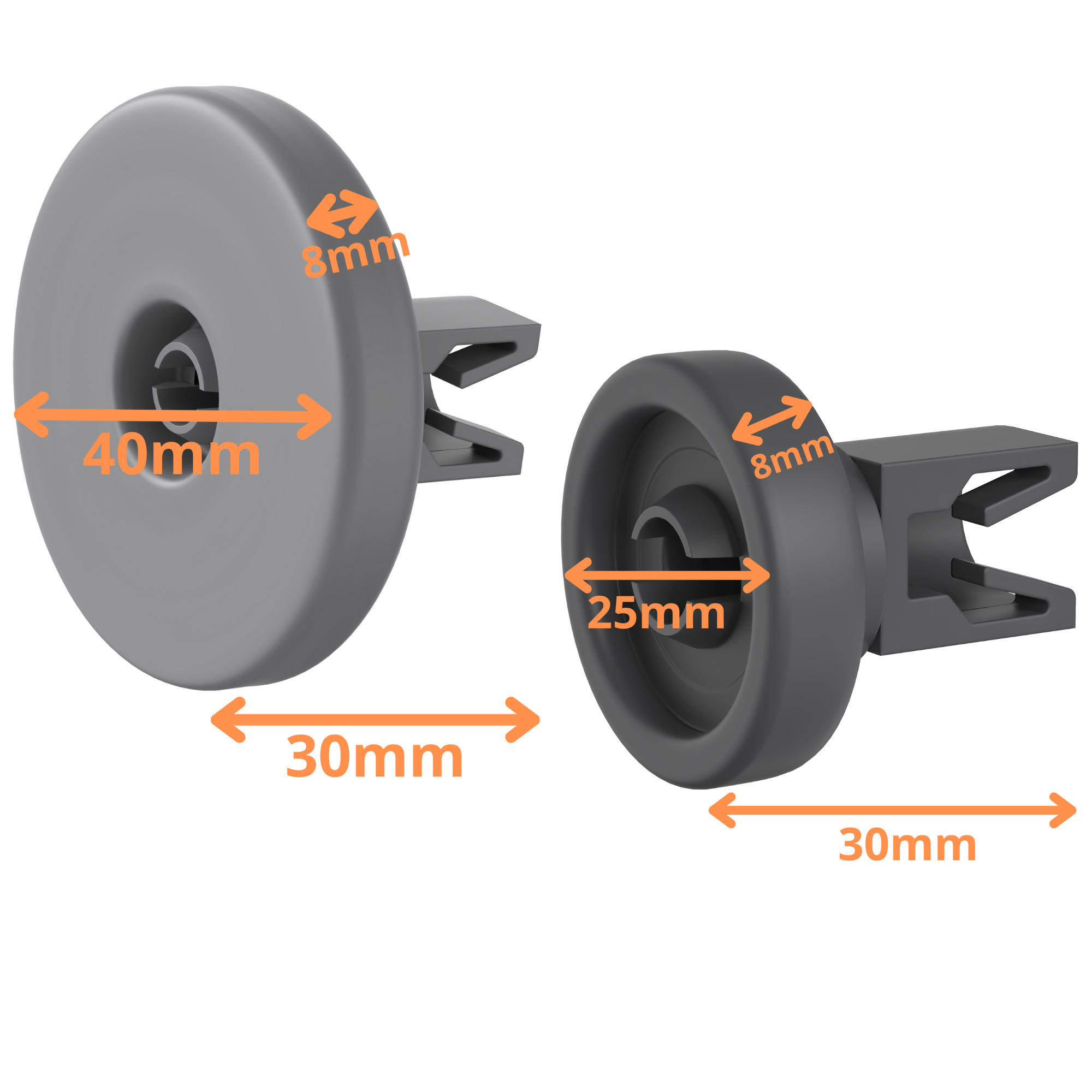 Roues Pour Panier Lave-vaisselle Inférieur Electrolux - Lot De 8, Référence 50286965004 | Compatible Divers Modèles - 9