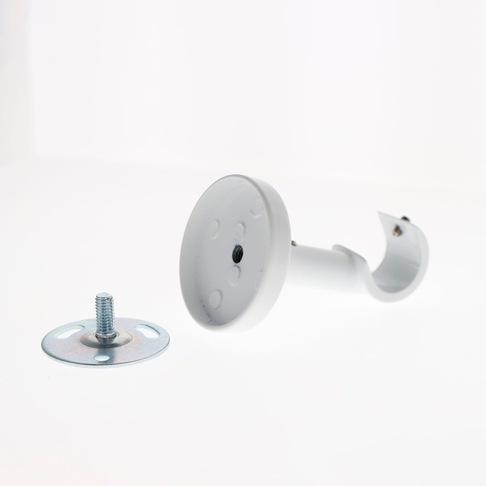 Suporte de parede e teto 6cm para varões de cortina de diâmetro 20mm em branco mate - BOULET - 4