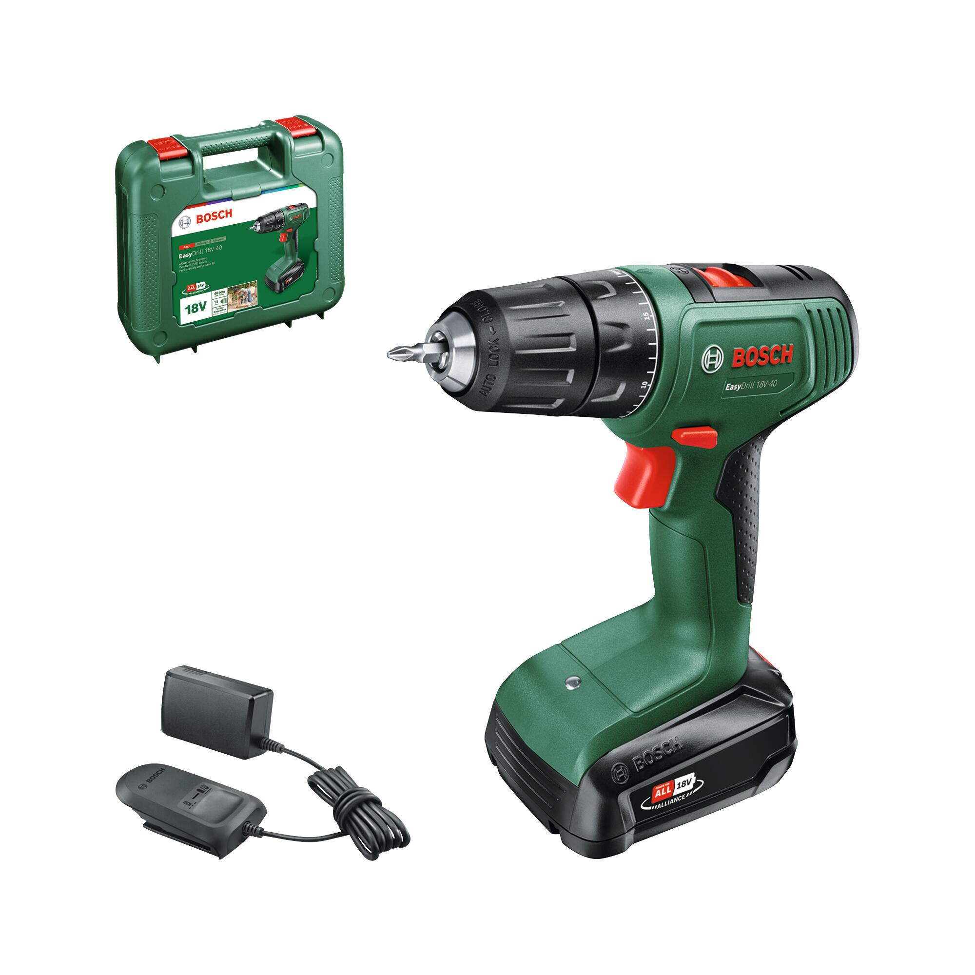 Wiertarko-wkrętarka udarowa akumulatorowa EasyDrill 18V 40 1 Bat 2Ah 18 V / 2 Ah