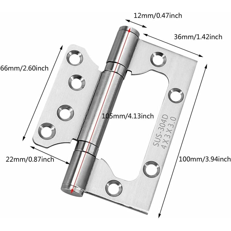 Par De Pasadores De Bisagra Avocet 115 Mm – Acero Inoxidable – Para Puertas UPVC – Color Plata