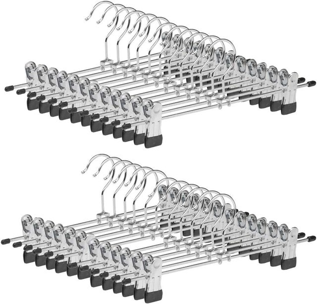 COM-FORT HOUSE | Percha de Metal | Percha de Metal con Pinzas |Gancho de Acero Inoxidable Giratorio | Pack de 20 Unidades