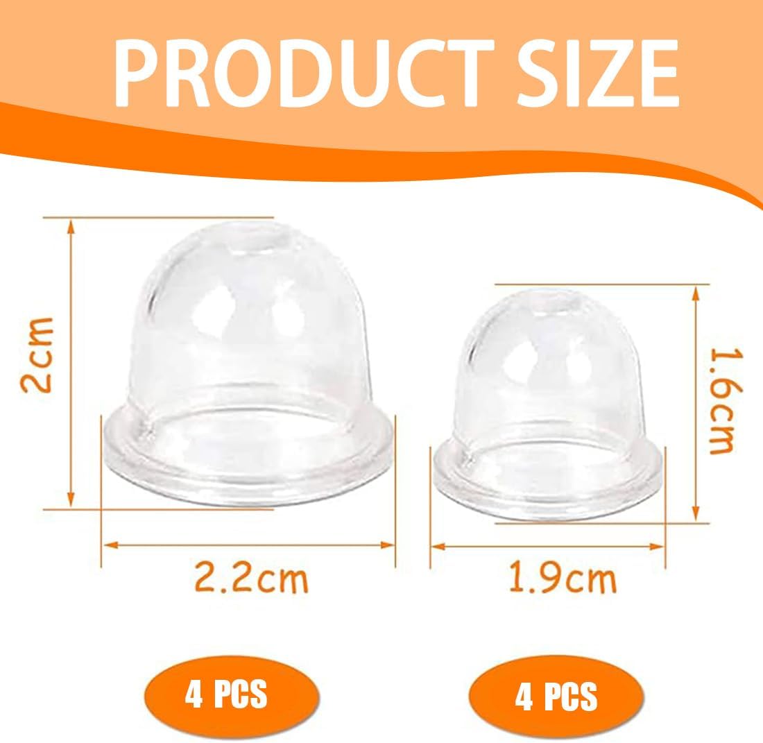 8 Pièces Carburateur Amorce Pompe Ampoule 19 mm et 22 mm Poire Pompe Amorcage Accessoires de Carburateur pour Debroussailleuse Tronçonneuse Souffleur - 2
