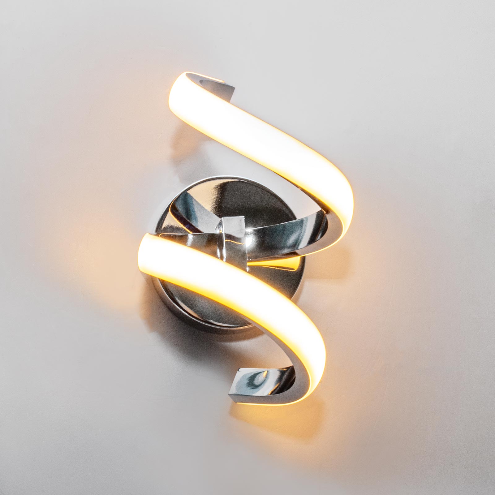 Lámpara de pared LED estilizada lámpara de pared curvada en espiral de 3 pasos 9W salida 72W luz dormitorio 230V COLOR PLATA - 6