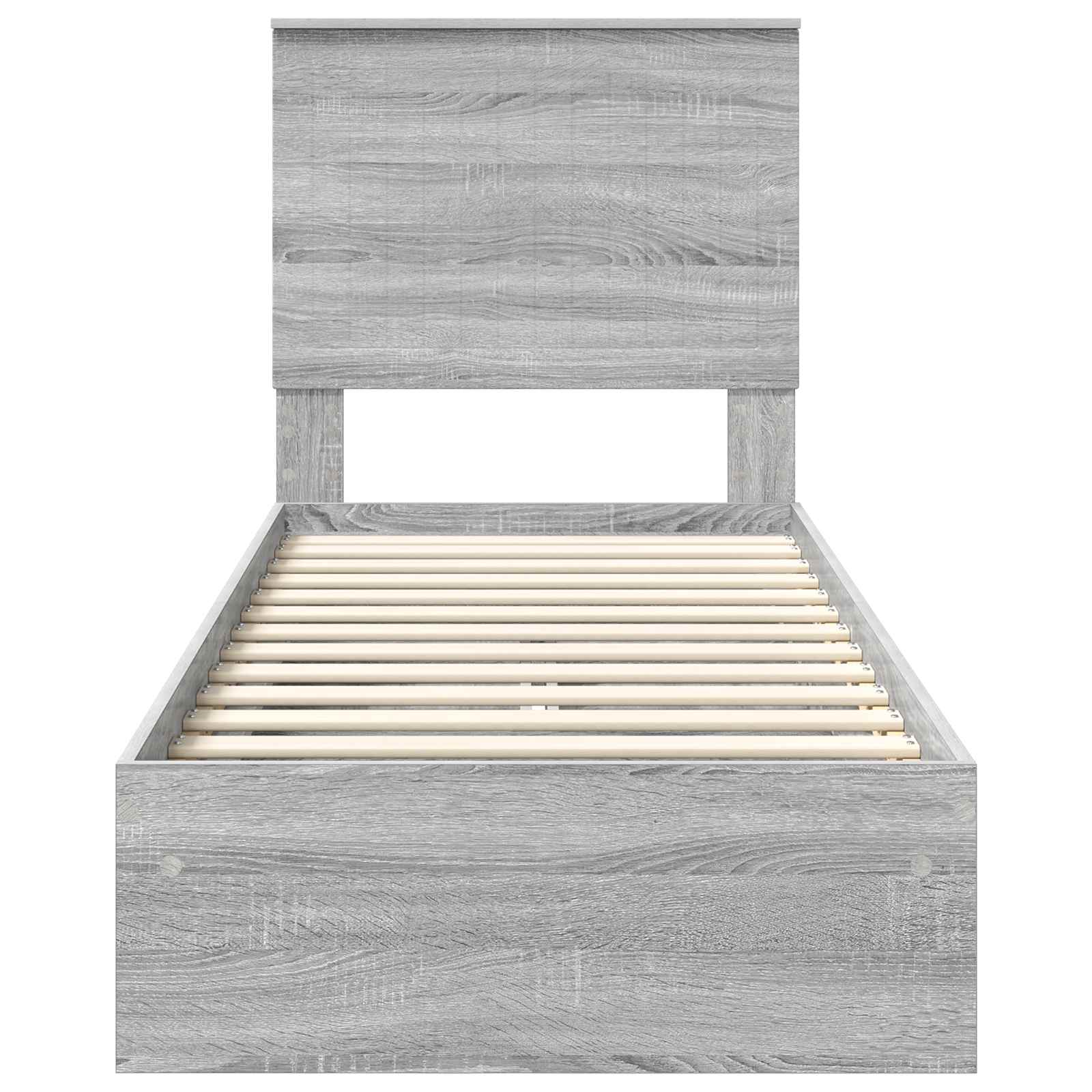 Lit de rangement gris 75 x 190 cm en panneau de bois - 8