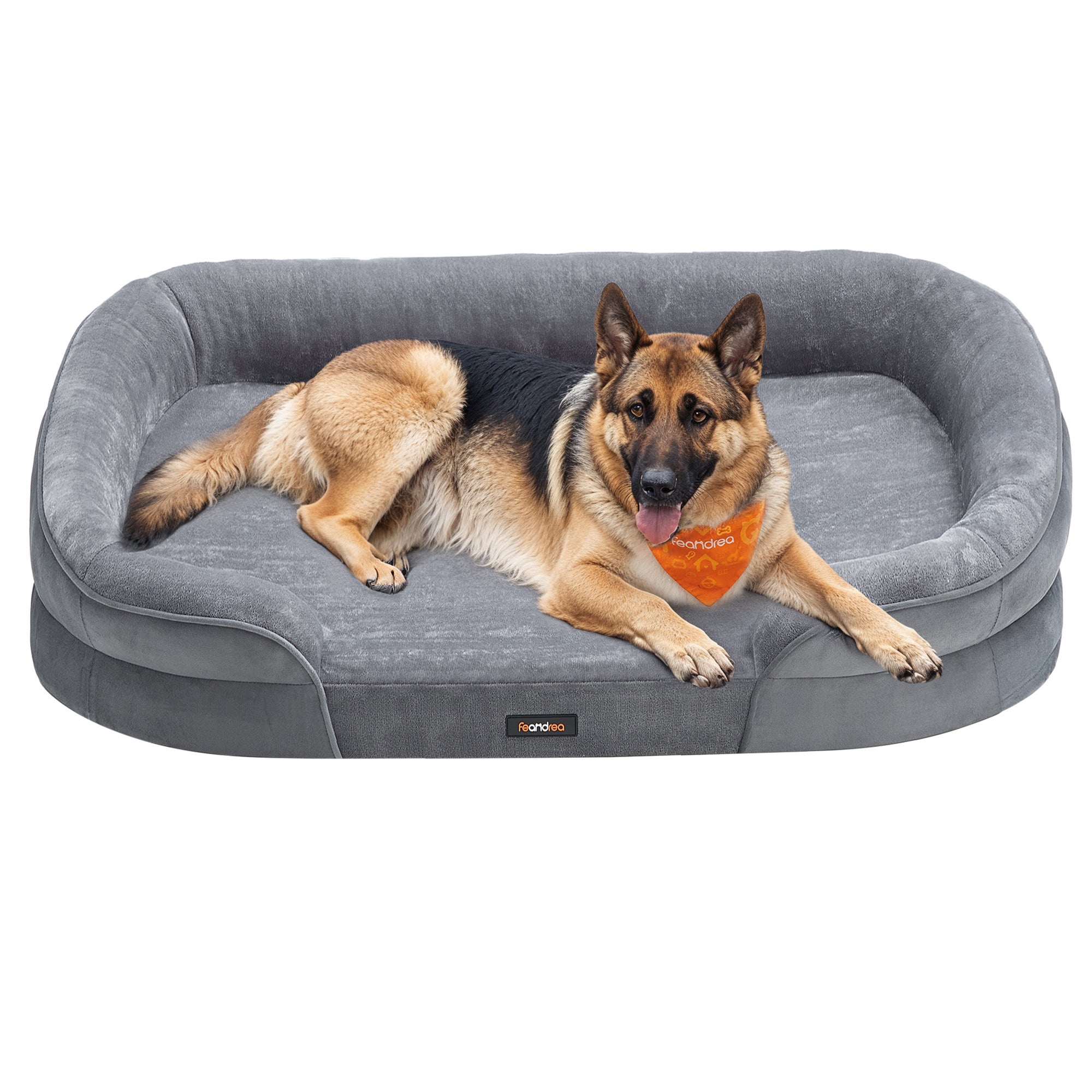 Feandrea Cama Ortopédica Para Perros, 122 X 85 X 20 Cm, Forro Repelente Al Agua, Bordes Elevados, Funda Extraíble Y Lavable, Regalo De Navidad Gris , Leroy Merlin