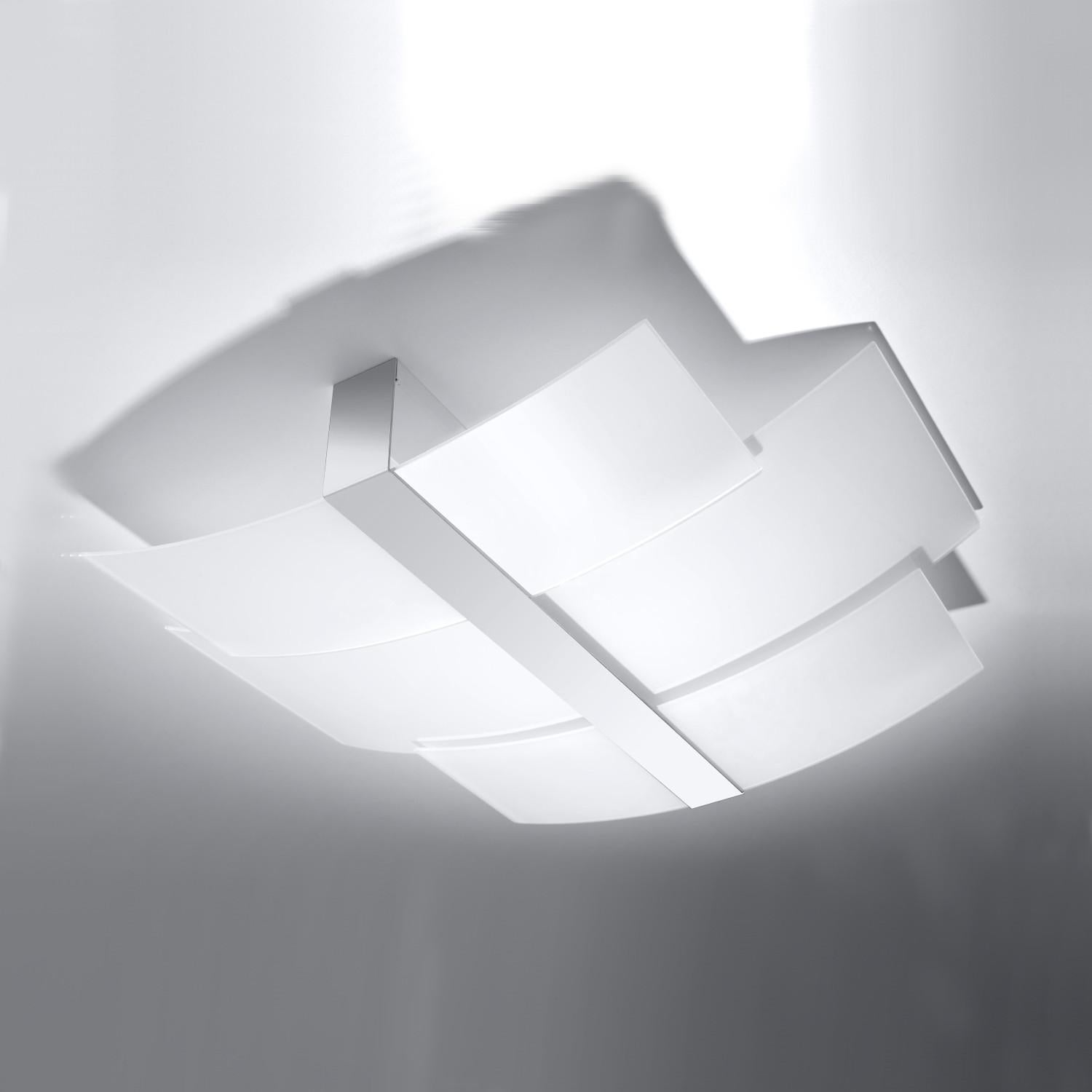 Plafon Celia niestandardowy srebrno-biały 3xE27x20W wym: 7 x 53 cm IP20 szkło Sollux Lighting