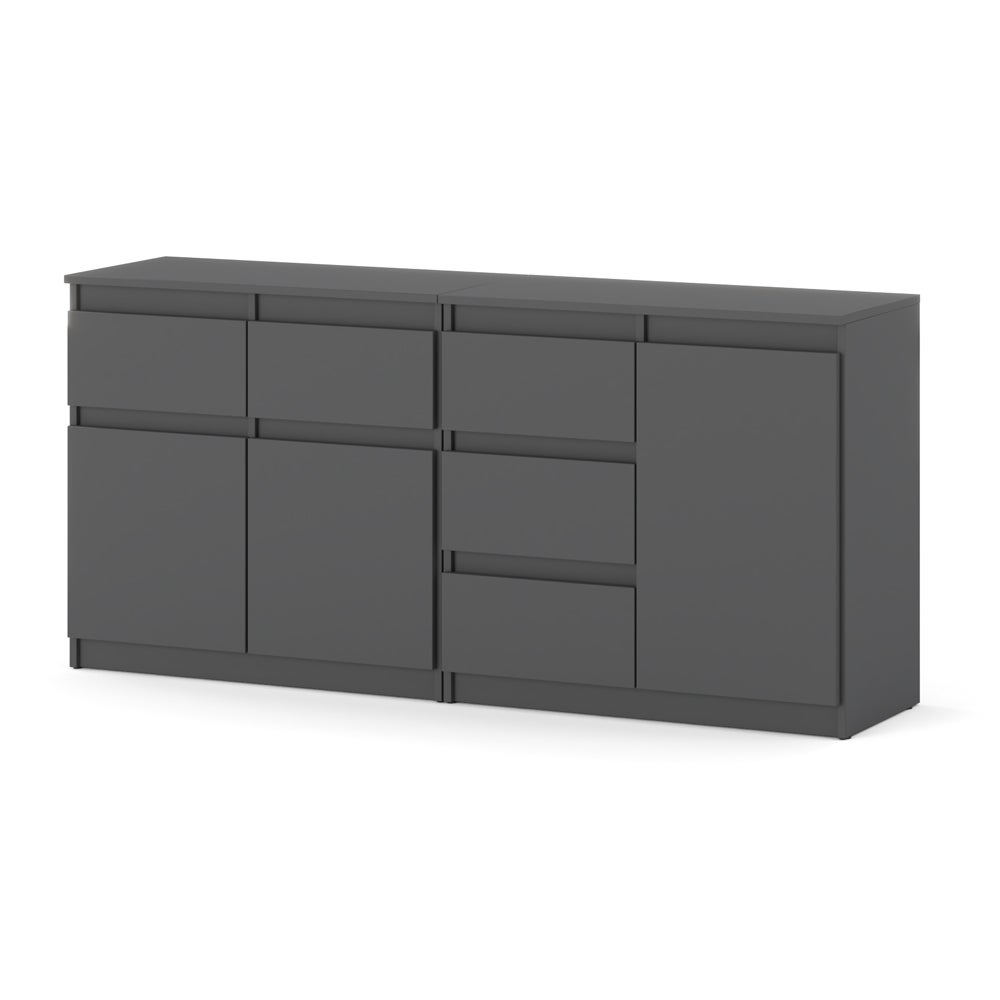 Komoda szafka 160cm 5 szuflad nowoczesna loft do salonu pokoju szary mat