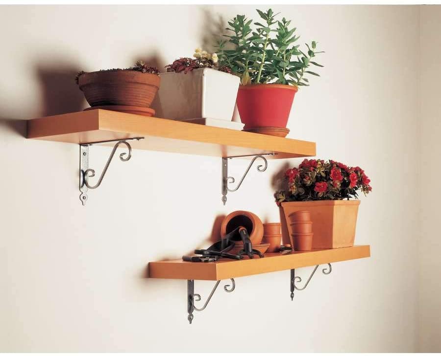 SUPPORT D'ÉTAGÈRE MARTELÉ 'TOSCANIA' 14 x 11 cm cuivre mart. charge.45 kg - 2