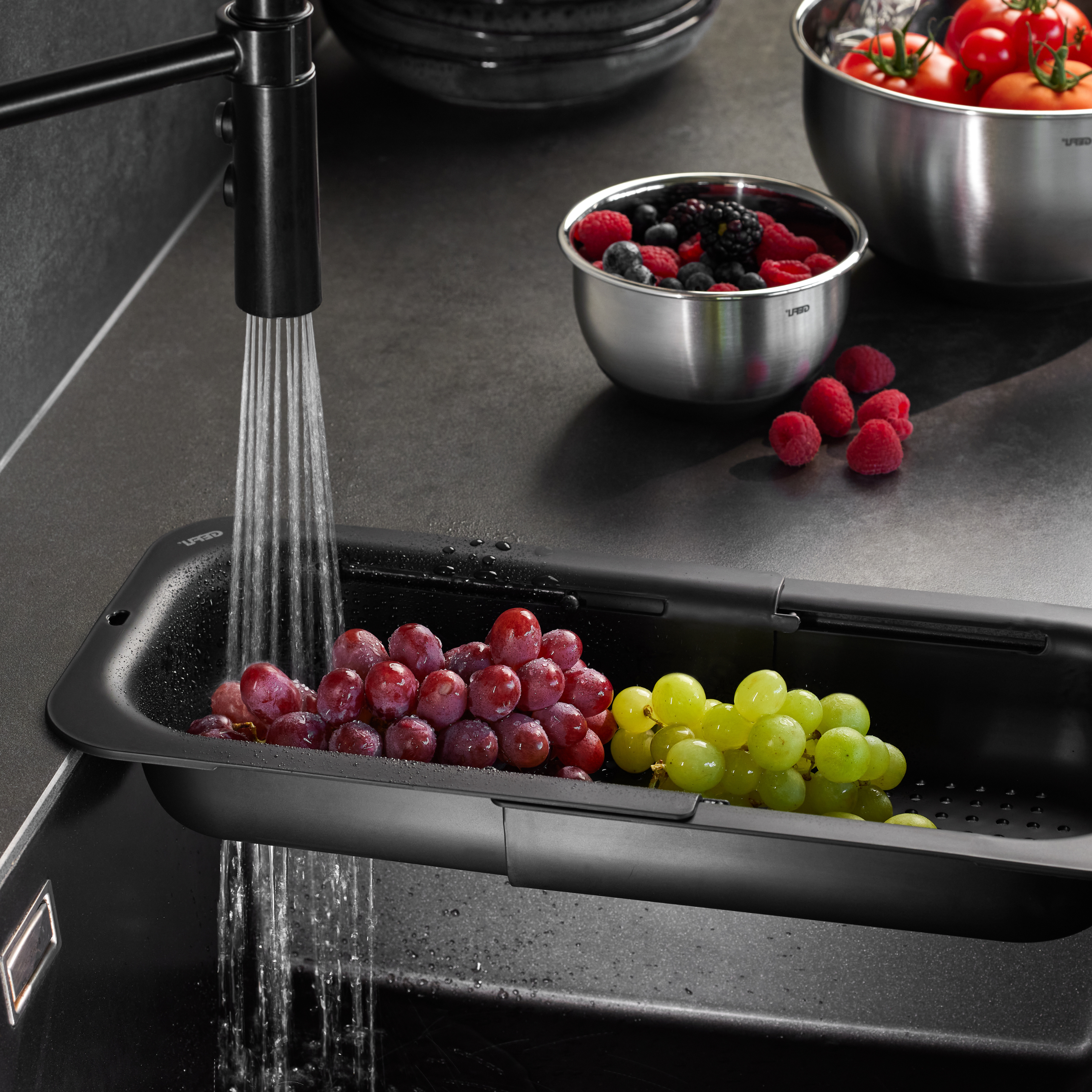 Passoire évier extensible colander Gefu DRENARE noir - 2